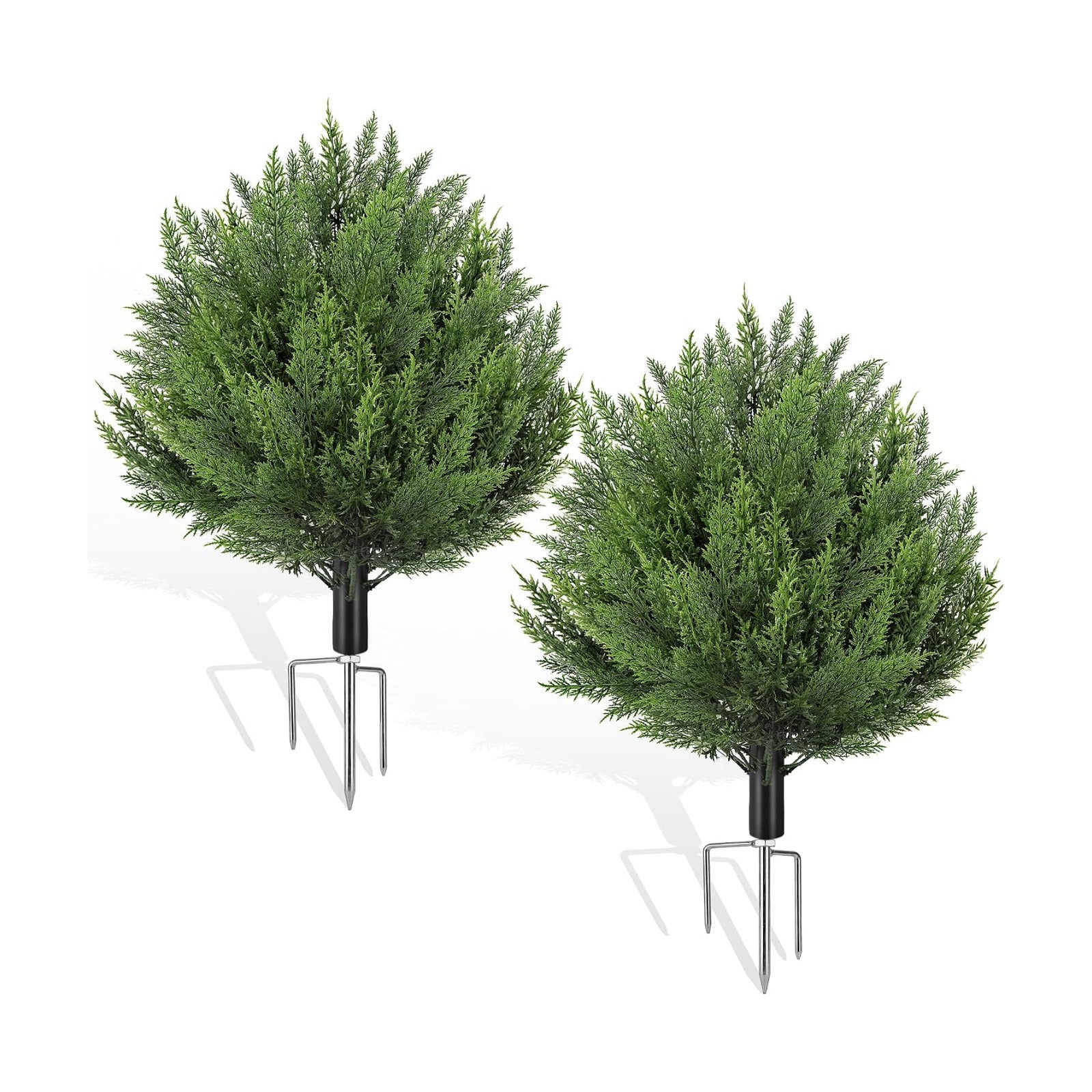 Artificial Cypress Topiary Shrubs, Faux Greenery Ball Bush for Indoor and Outdoor Decor,24.8" Fake Evergreen with