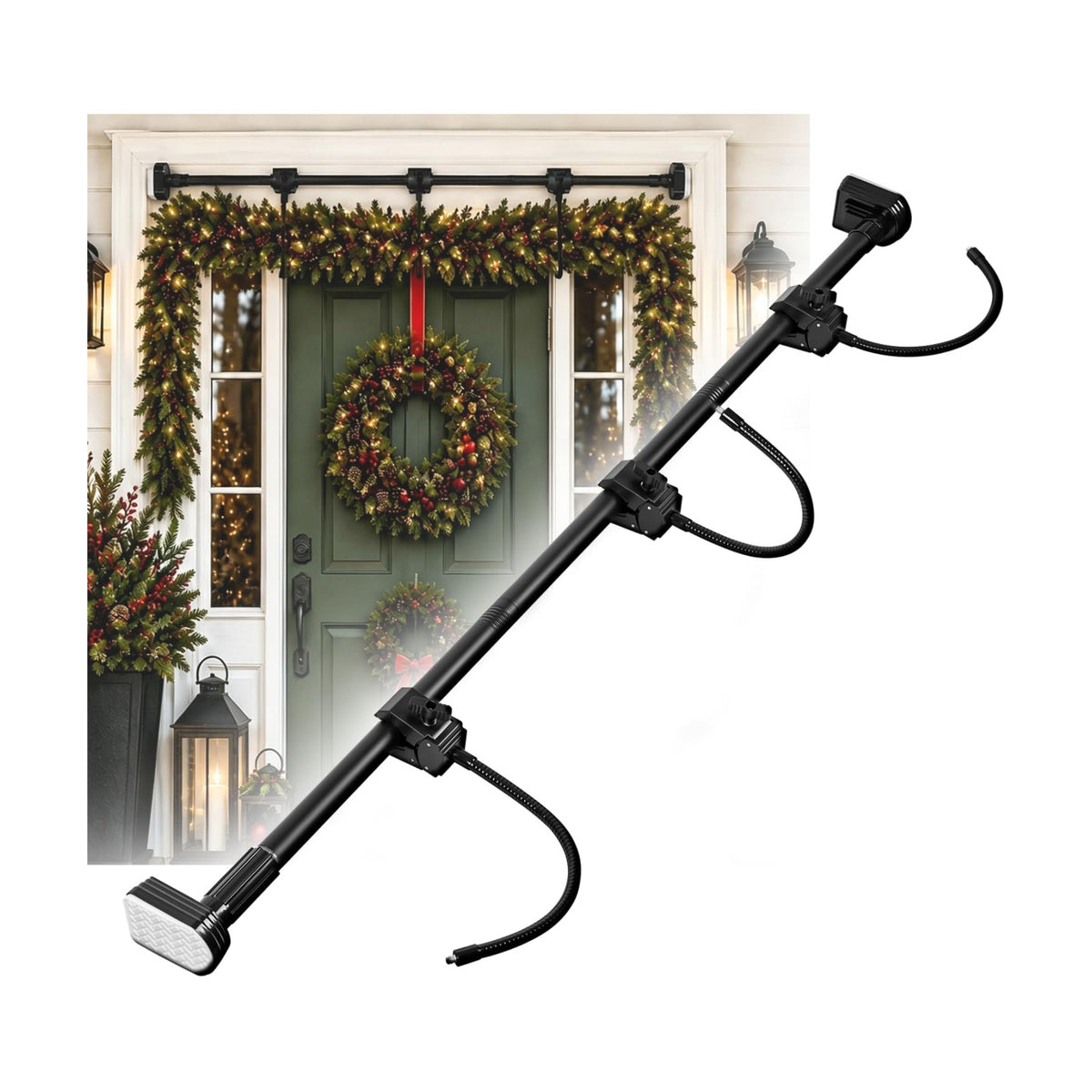 Garland Hanger for Front Door Frame, Large 32"-80" Adjustable Wreath Holder