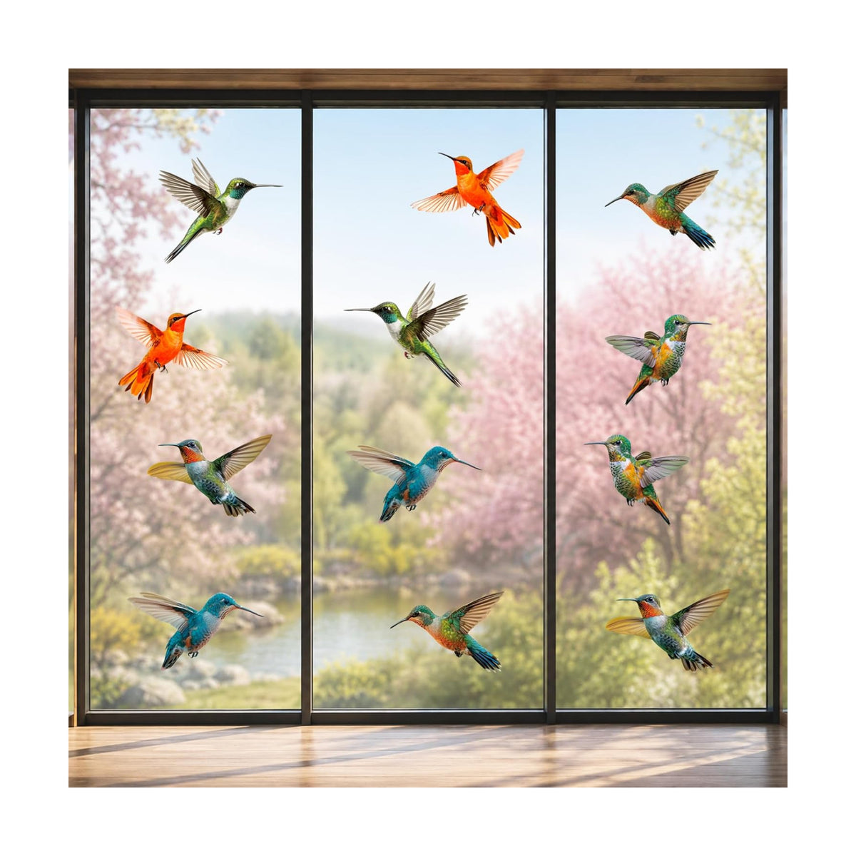 12 Pcs Anti Collision Window Bird Stickers Decals Glass Door Protect and Save Bird Strikes