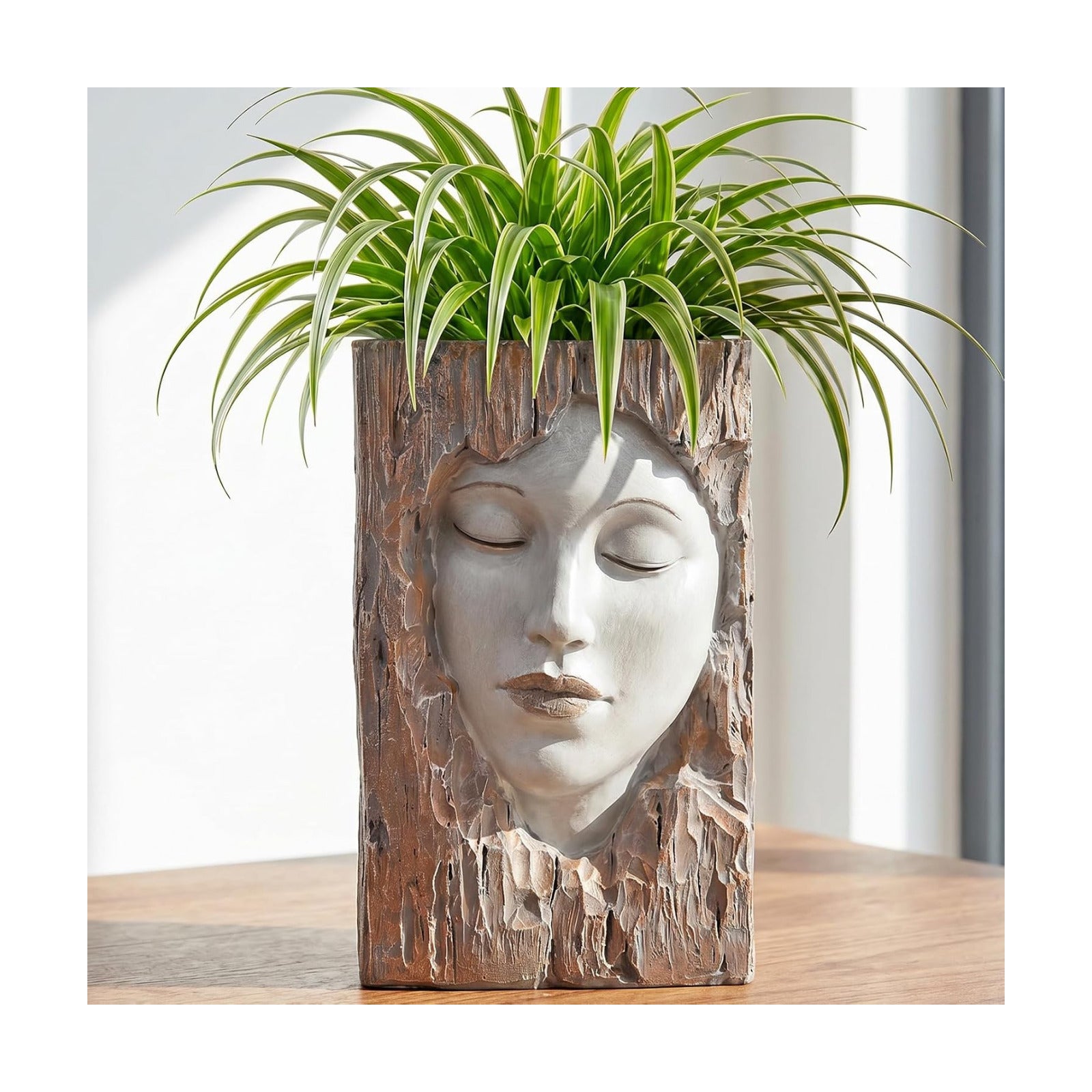Abstract Face Planter Pot, Modern Head Flower Pot for Indoor Plants | Resin Decorative Planter for Succulents