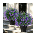 Artificial Lavender Boxwood Topiary Ball Trees Set of 2 Fake Shrubs Bushes | UV Resistant indoor outdoor faux evergreen