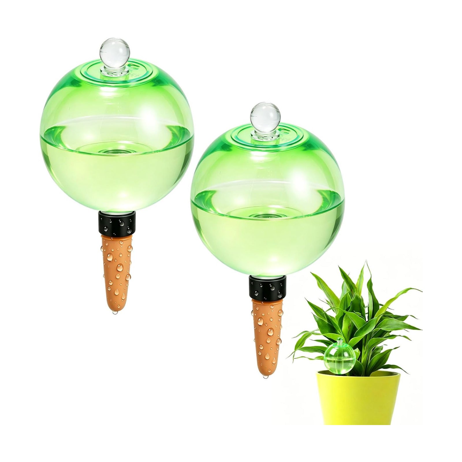 Self Watering Globes – Extra Large, 25.4 fl oz, Terracotta Spikes | Slow-release indoor/outdoor. 750ml (25.4 oz), lasts