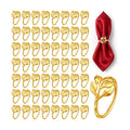 80 Pcs Gold Leaf Napkin Rings Metal Napkin Ring Holder Buckles
