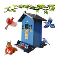Squirrel Proof Bird Feeders for Outdoors, 6LB Metal Hanging Feeders, Large Wild Feeders for Cardinals, Chickadees, Durable Backyard Feeders（Blue