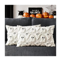 MIULEE Cream White Halloween Lumbar Pillow Covers Cute Ghost Decor 12x20