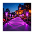 Halloween Solar Lights Outdoor Waterproof Purple Landscape Lights, 8 Pack