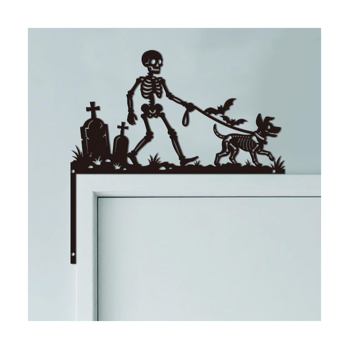 CUTHOLLOW Skull and Dog Door Topper Sign Wall Art Decor