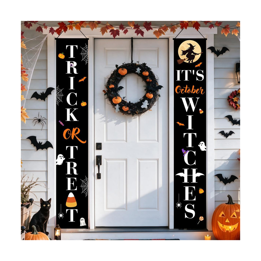 Halloween Door Banners Outdoor Halloween Decorations Witches Porch Decor