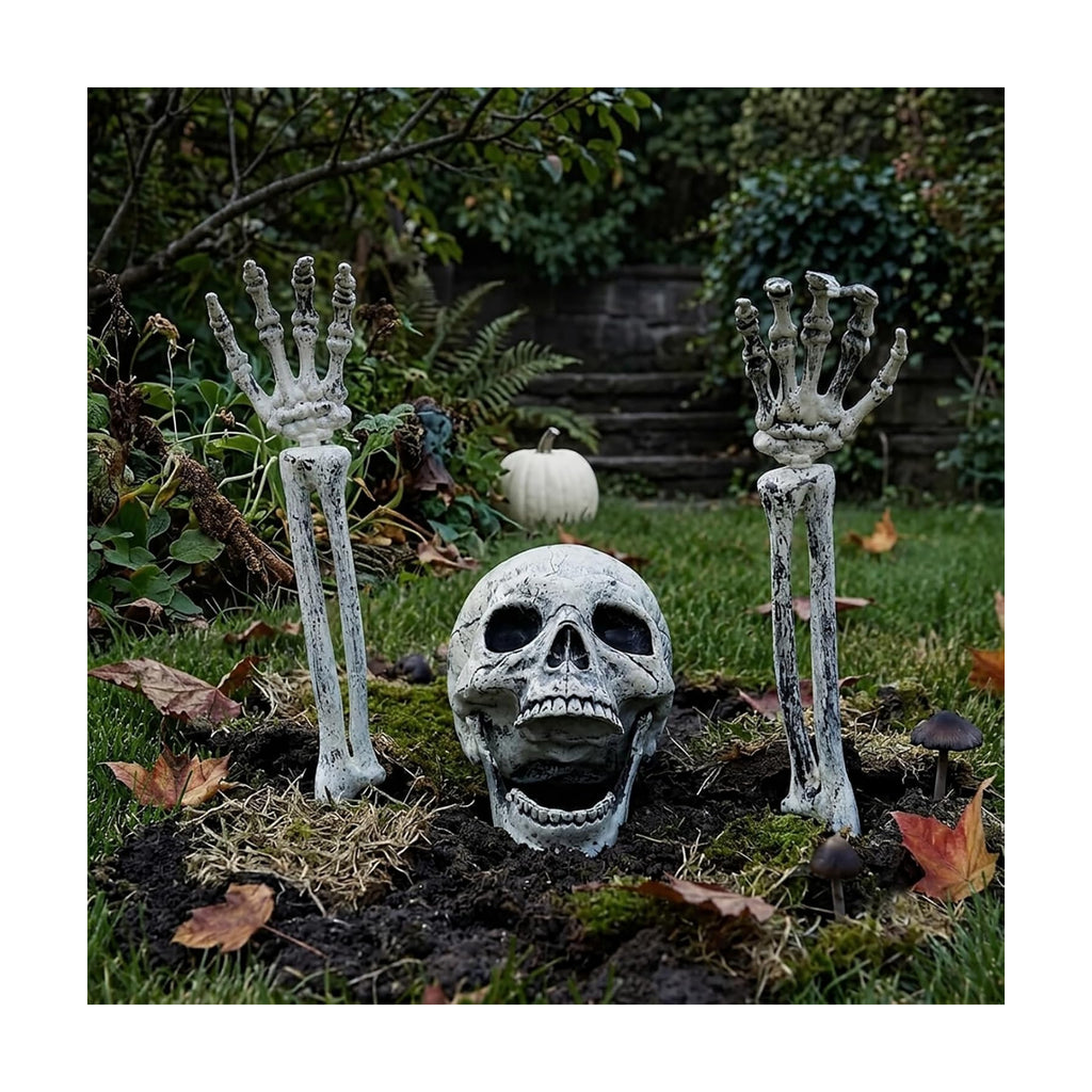 Halloween Decorations Outdoor Skeleton, Skeleton Coming Out of Ground, Scary Skulls Arms Decor for Outdoor Garden Graveyard Yard Lawn Outdoor Party Supplies