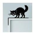CUTHOLLOW Ruffled Black Cat Door Topper Sign Wall Art Decor