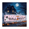 Happy Halloween Banner Outside Halloween Decorations Pink Yard Party Sign