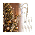 Daily 6 Pcs Crystal Icicle Christmas Tree Picks Gold Christmas Drop Branch