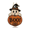 Halloween Decoration Door Sign Wooden Witch Hat Ghost Boo Pumpkin Hanging