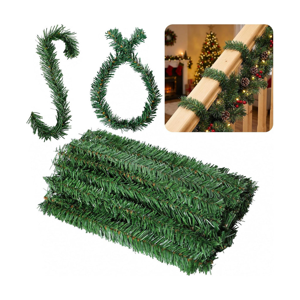 30 Pcs Christmas Artificial Pine Wire Hangers, Flexible Xmas Garland Ties
