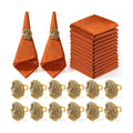 Kochorie 24 Pcs Thanksgiving Napkins & Turkey Napkin Rings Bulk Fall Leaves