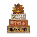 Moucuny 4 Pcs Fall Decorations For Home Wooden Thanksgiving Turkey Decor
