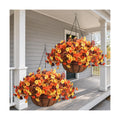 Fall Hanging Baskets with Artificial Flowers,2 Sets Realistic Colors