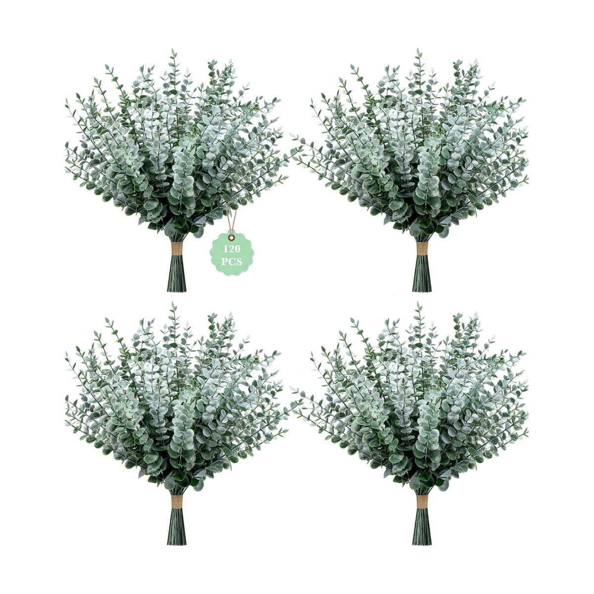 120 Pcs Artificial Eucalyptus Stems Bulk,Fake Plants Eucalyptus Leaves