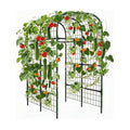 Garden Arch Trellis for Raised Beds, 7.3 FT Metal Cucumber Trellis with Plastic Connectors, u-Shape Plant Support for