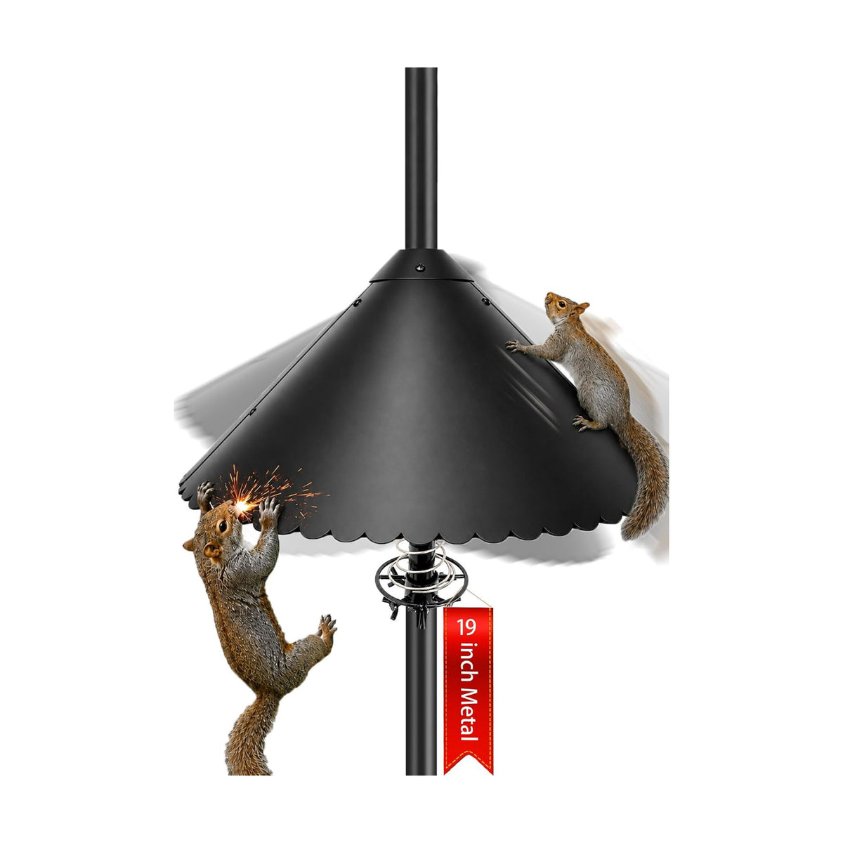 eWonLife 19 inch Metal Squirrel Baffle for Bird Feeder Pole