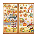 Fall Window Clings Maple Leaves Pumpkins Scarecrow Truck Autumn Harvest, 9 Sheets Thanksgiving Window Clings for Glass Windo Fall Decor Indoor Windo Decals