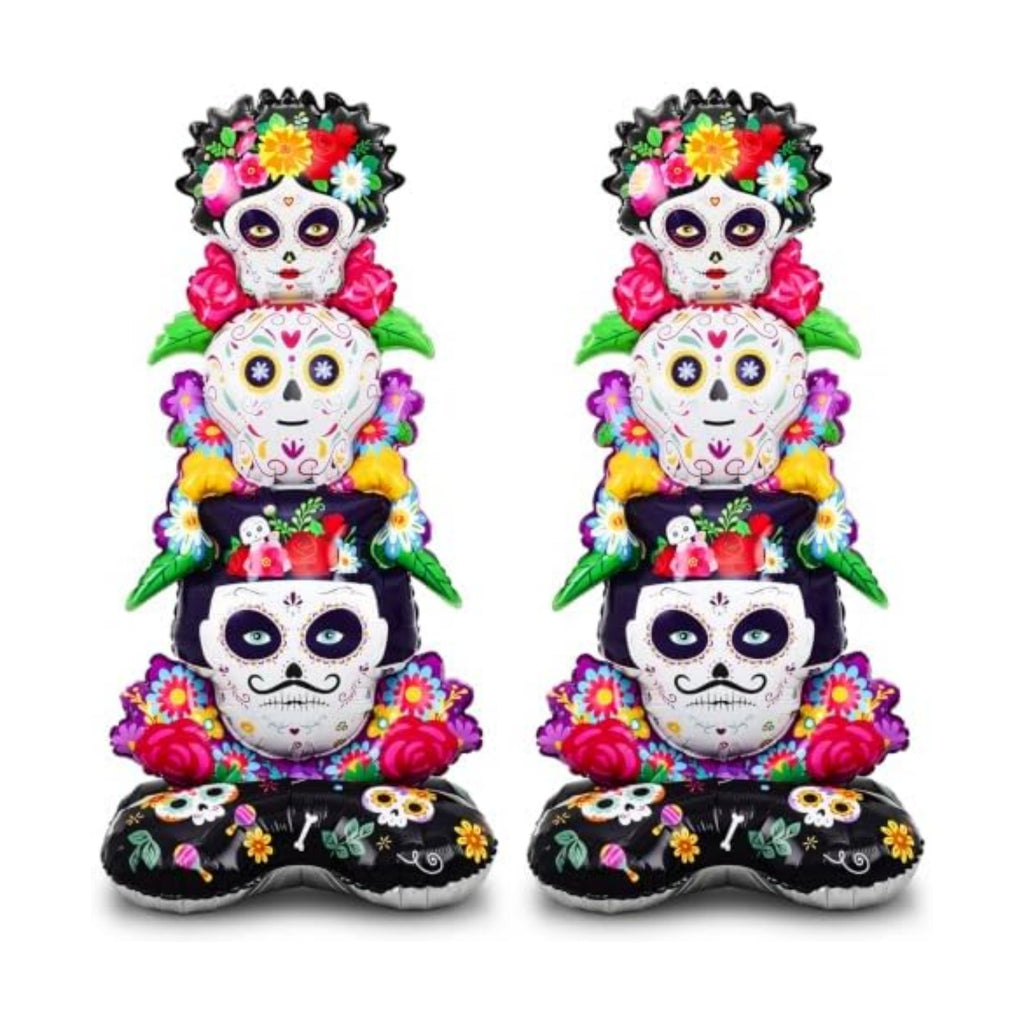 Soulchen 2 Pcs Day of The Dead Sugar Skull Balloon Dia De Los Muertos Decor