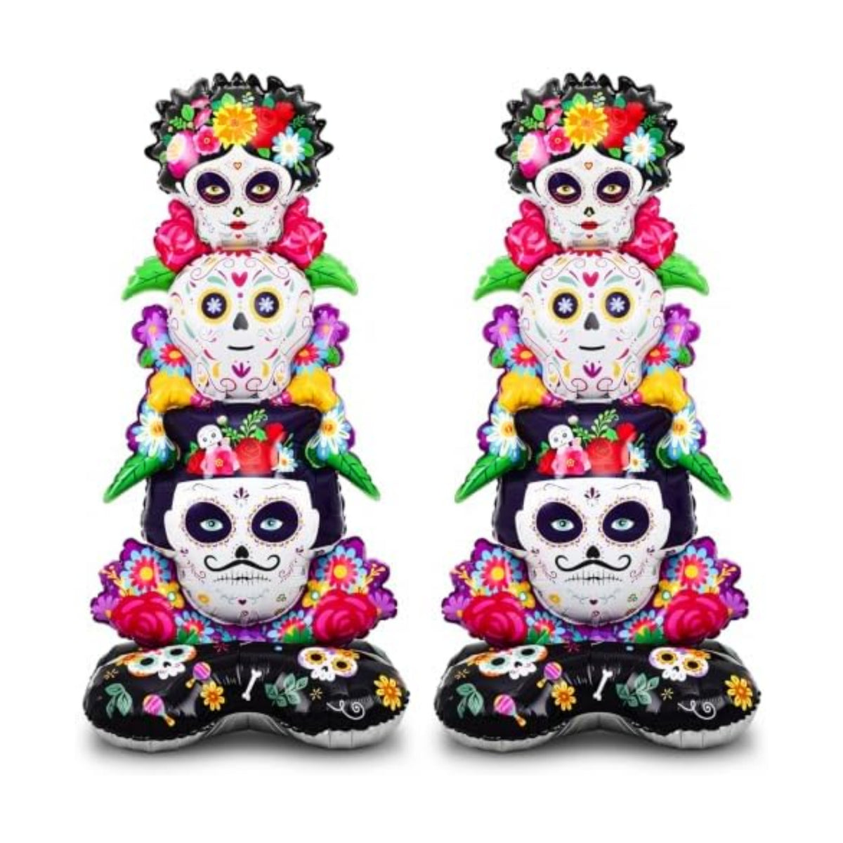 Soulchen 2 Pcs Day of The Dead Sugar Skull Balloon Dia De Los Muertos Decor