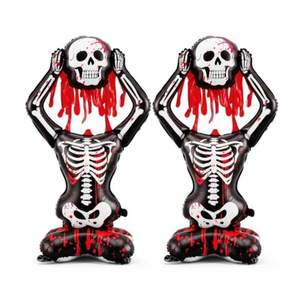 Soulchen 2 Pcs Halloween Skeleton Balloons, Standing Birthday Party Decor