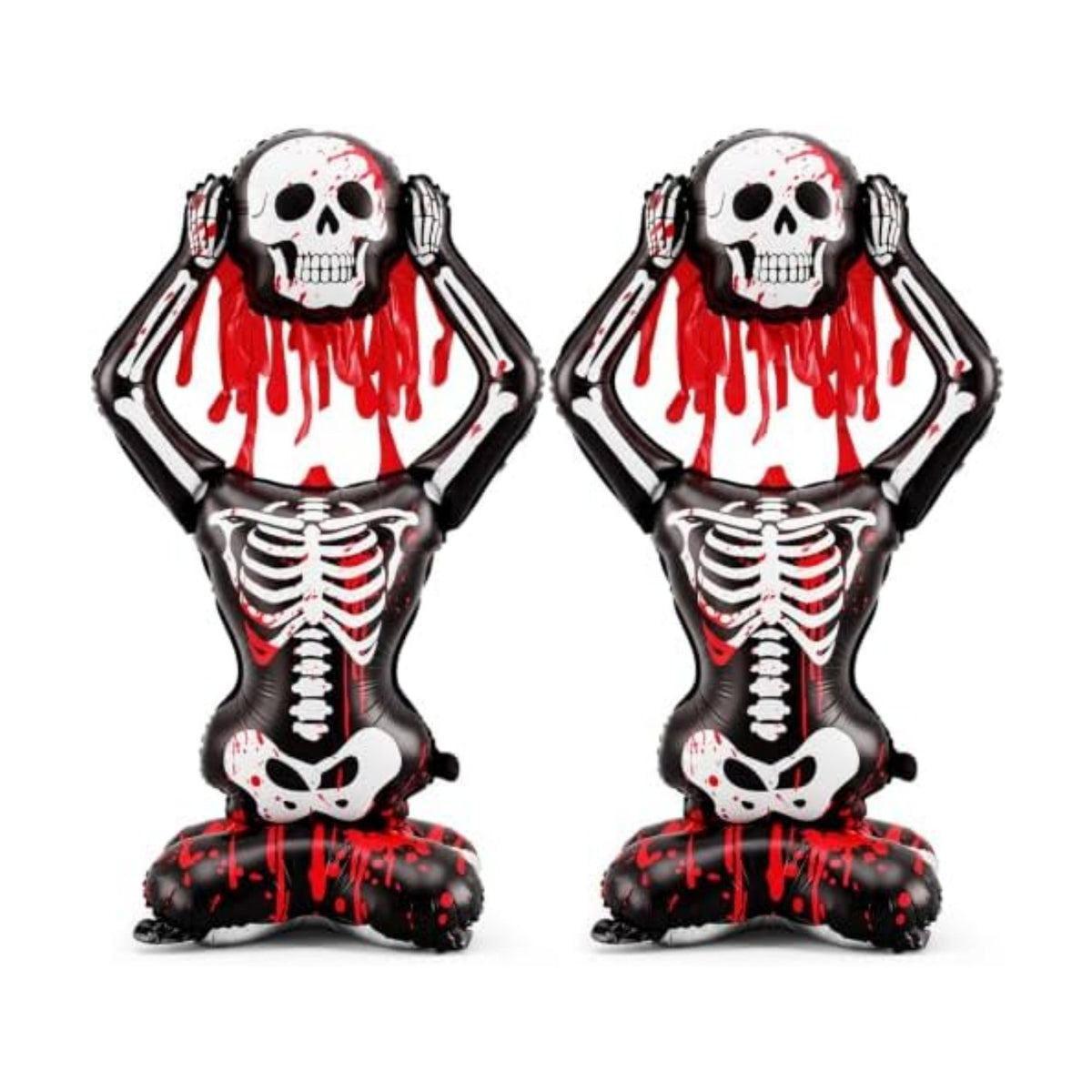Soulchen 2 Pcs Halloween Skeleton Balloons, Standing Birthday Party Decor