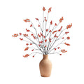 DuHouse 6Pcs 37.4" Faux Fall Berry Stems, Orange Red Thanksgiving Decor