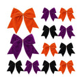 Janinka 12 Pcs 6 Inch Halloween Velvet Bows Ornament Black Purple Orange