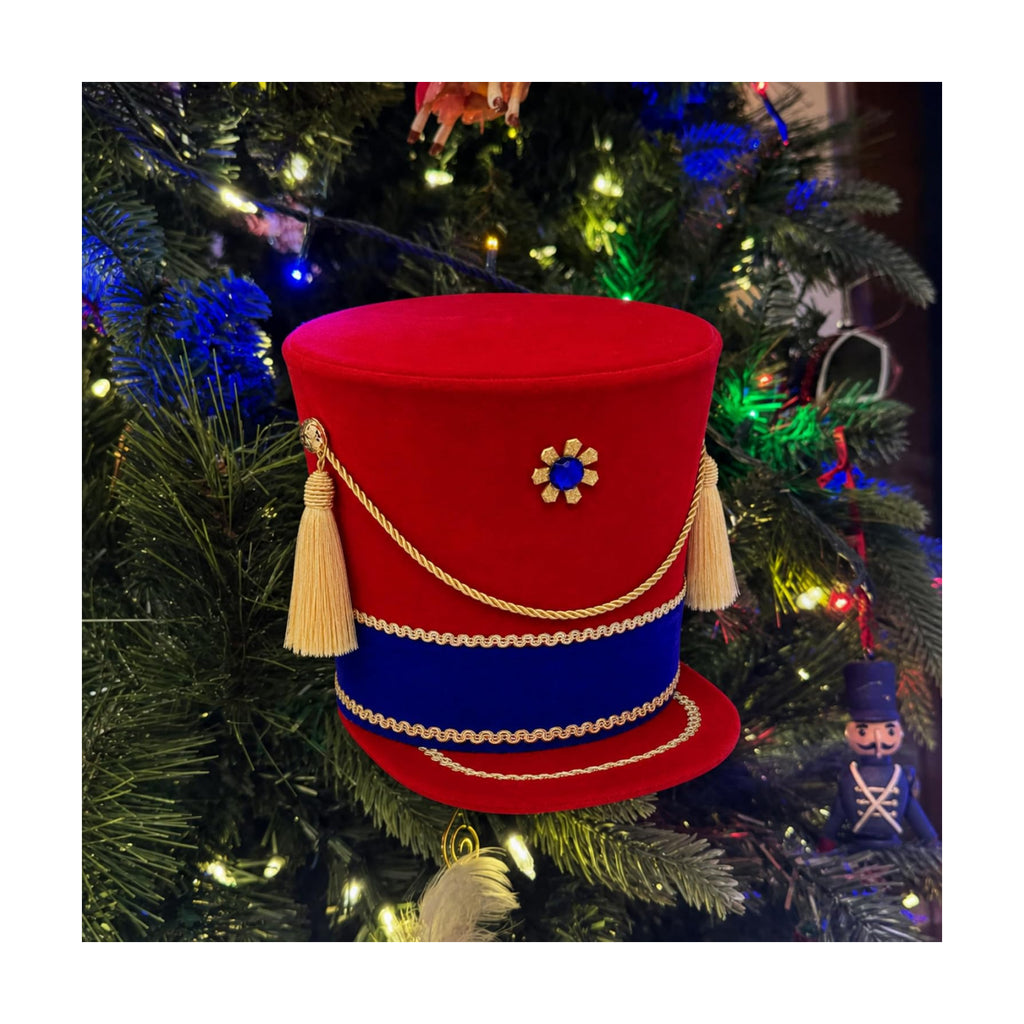Gejoy Christmas Nutcracker Hat Tree Topper Xmas Tree Ornament Decoration