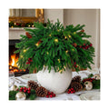 VivaFaux Artificial Norfolk Pine Branches, 20-Piece Set with LED Lights