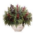 24 Artificial Cedar Stems, 17.5", with 3 Pine Cone Sprays and 8 Berry Picks