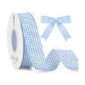 KINGLAKE Light Blue Gingham Ribbon - 1'' x 25 Yds Blue Plaid Ribbon