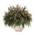 24 Artificial Christmas Cedar Branches, 17.5", with 6 Red Berry Picks