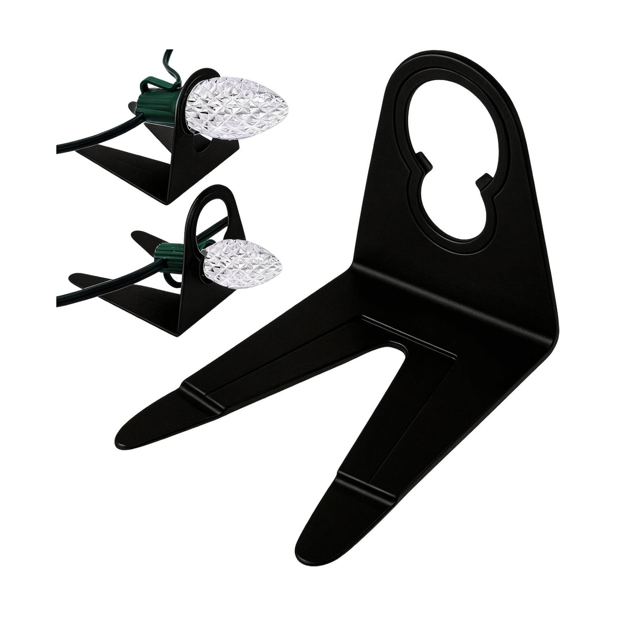 200 Pack Christmas Light Clips, Sit-to-Stand Gutter Shingle Tabs Christmas Light Hooks, Work with C7, C9 for Holiday String Light Outdoor, Roof, Roofline, Rooftop, Pack of 200