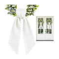 Wreath Sash for Front Door, 2pcs White Wreath Scarf with White Trim