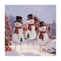Amyhill 3 Pcs Christmas Outdoor Decor Snowman Metal Garden Stakes