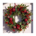 Tartan Plaid Christmas Wreath for Front Door Cedar Wreath with Holly Berry
