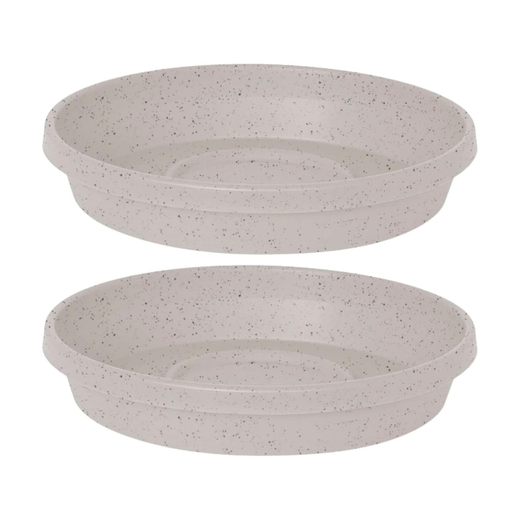 Bloem Terra Plastic Saucer Tray for 14" Terra Planter, Vanilla Bean, 2-Pack