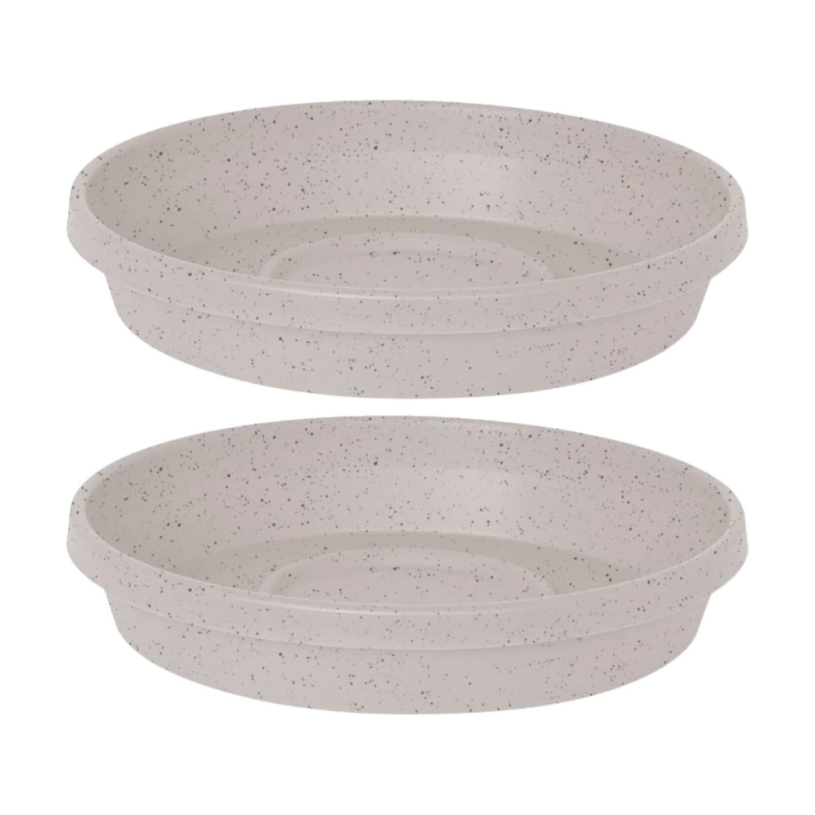 Bloem Terra Plastic Saucer Tray for 14" Terra Planter, Vanilla Bean, 2-Pack