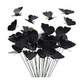 30PCS Black Butterfly Decorations Faux Garden Stakes for Halloween Decor
