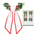 Wreath Sash for Front Door, 2 pcs Scalloped Wreath Ribbon for Porch