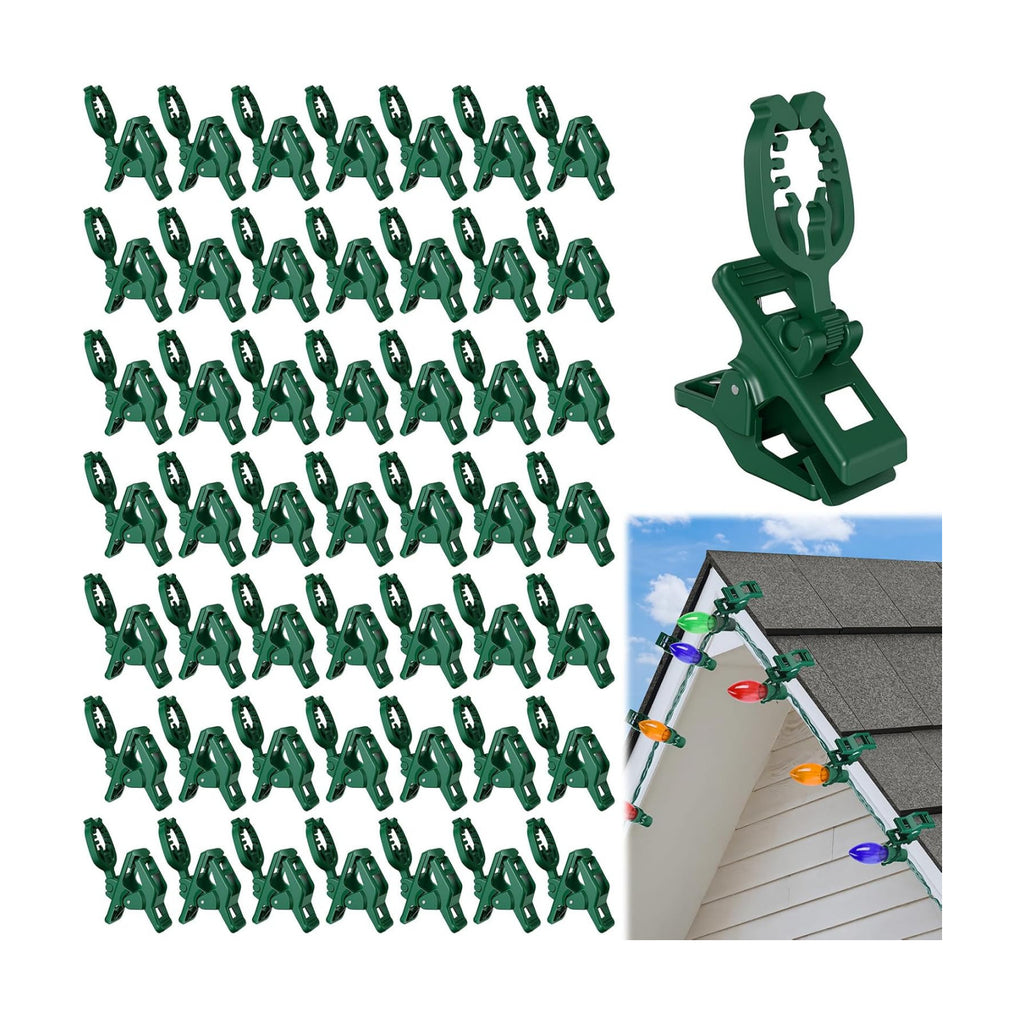KJX Large C7 C9 Christmas Light Spring Clips, 200 Pack Gutter Roof Clips