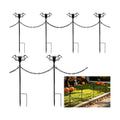 6 Pack Metal Halloween Fence for Outdoor Garden, 23.6" Halloween Graveyard Fence Spooky Yard Cemetery Decorations Bat Lawn Stakes with Connecting Chain for Pathway Haunted House Party Decor