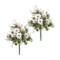 2 Pcs Artificial Christmas Bouquet Flowers Home Office Winter Décor