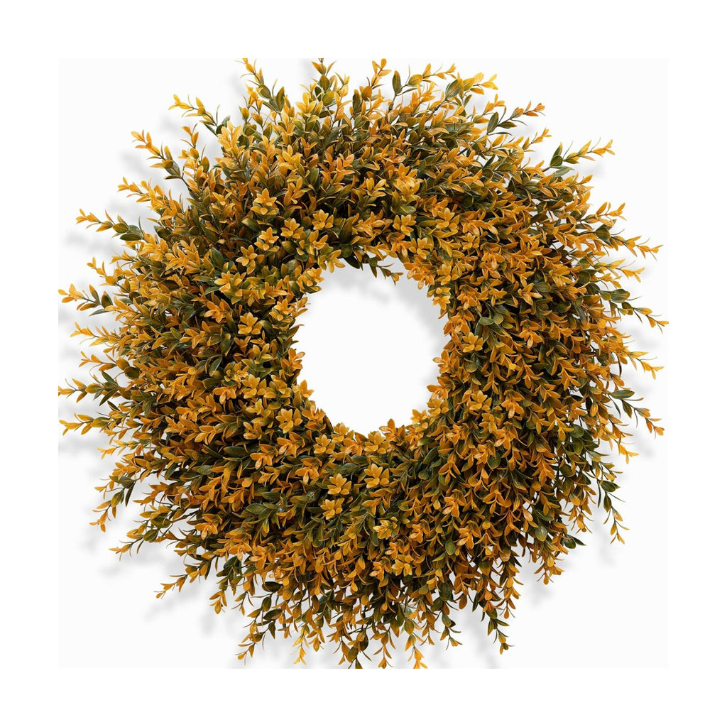 28'' Large Full Boxwood Wreath for Front Door Porch Window（Orange）