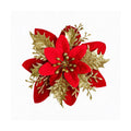 30PCS Artificial Christmas Poinsettia Flowers with Clips and Stems, 5.5 Inch Glitter red & Gold Xmas Tree Decorations, Holiday Poinsettia Picks Ornaments for Christmas Tree, Wreaths, Garlands & Home