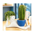 Goofy Garden Planter, Funny Lazy Guy Face Plant Pots with Drainage Hole, 9 Inch Large Resin Head Flower Pot, Cute